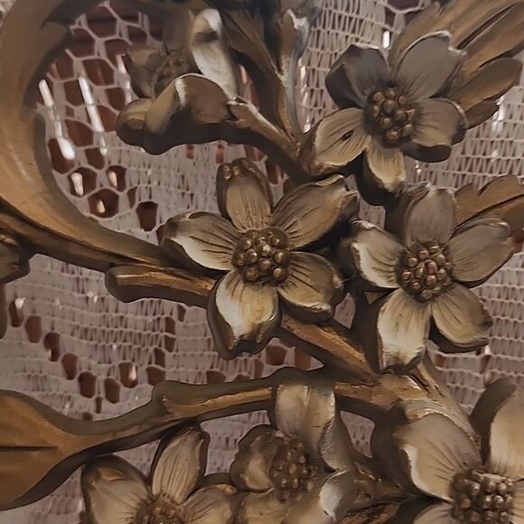 Vintage 1966 MCM Floral Blossom Spray Wall Decor - Picture 3 of 14